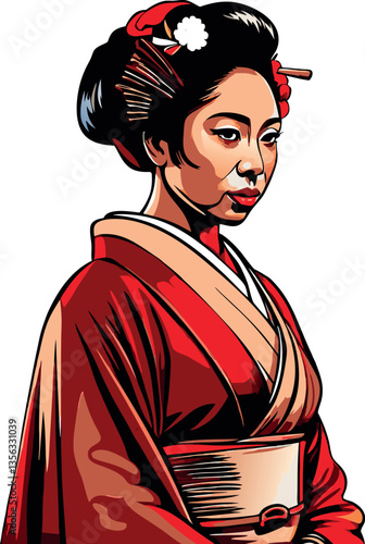 una donna vestita come una geisha giapponese 09