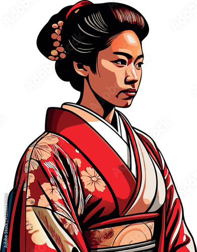 una donna vestita come una geisha giapponese 01