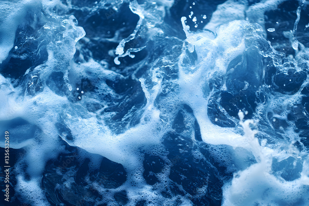 Fototapeta premium Sea waves, the texture of the water surface. View from above. Backgrounds for travel, peace and beauty of nature. Summer sea for a visual background