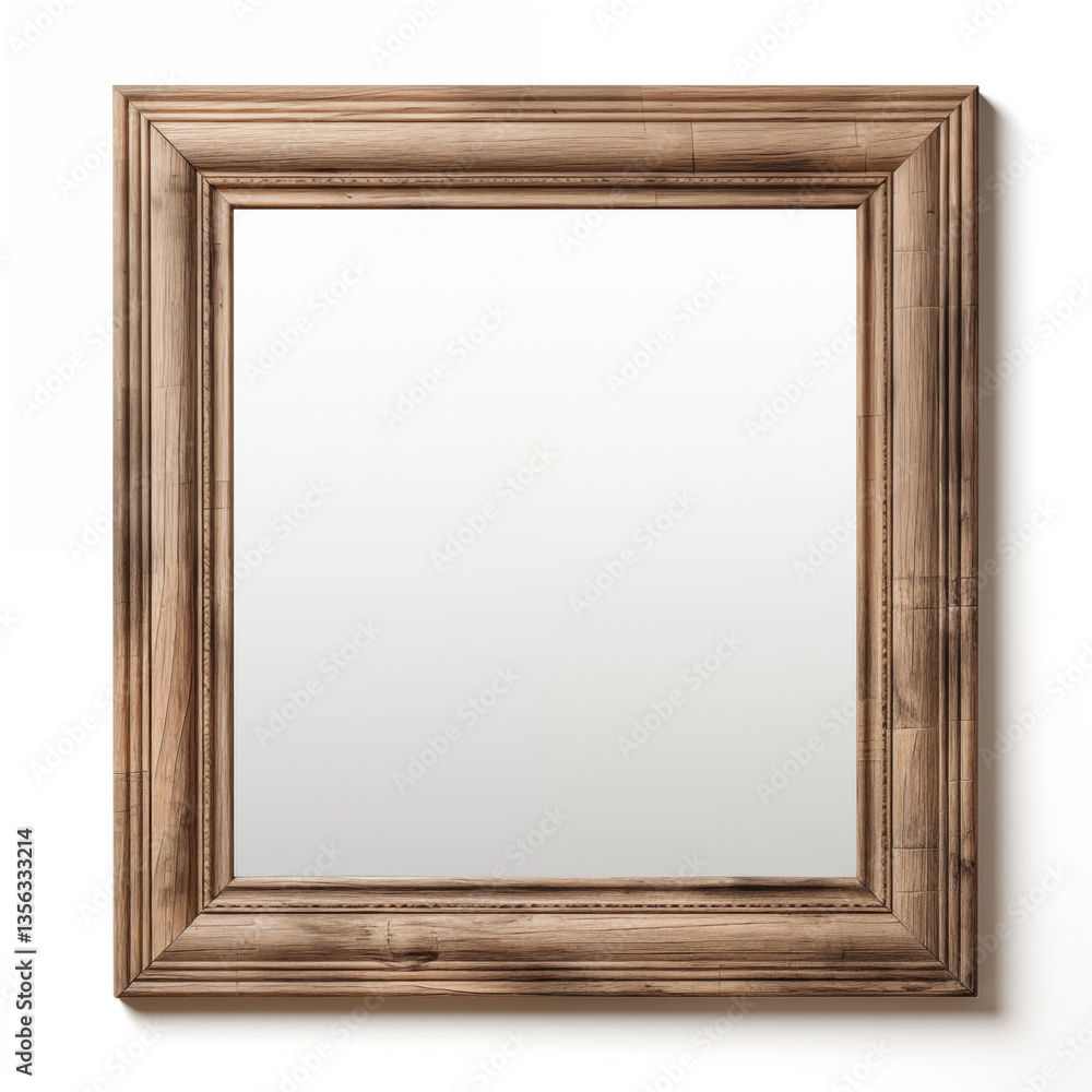 Square Brown Wooden Frame Empty Picture Frame Mockup Isolated Square Brown Wooden Frame Empty Picture Frame Mockup Isolated