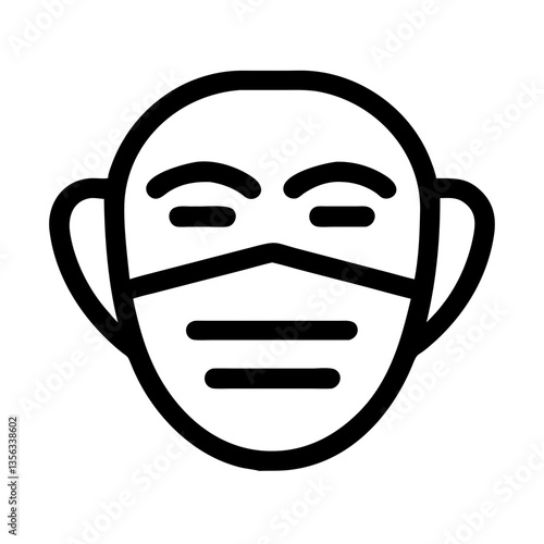 masked face illustration in minimal style  