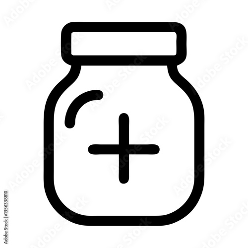 Immune Boosting Jar Icon in Minimalist Style  