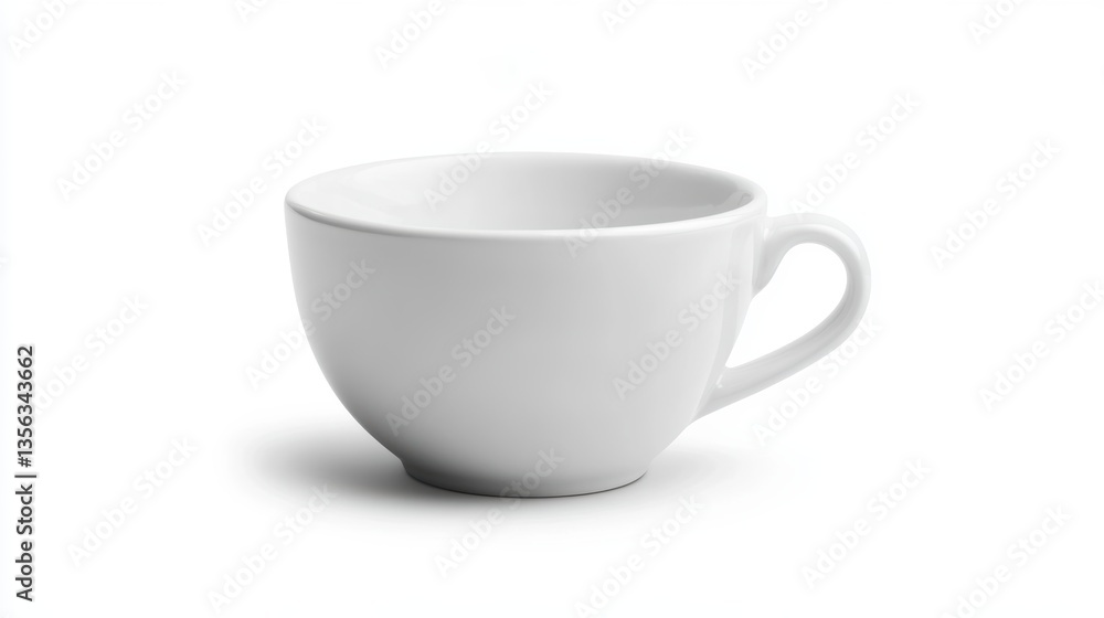 Empty white coffee cup isolated on a seamless background Empty white coffee cup isolated on a seamless background
