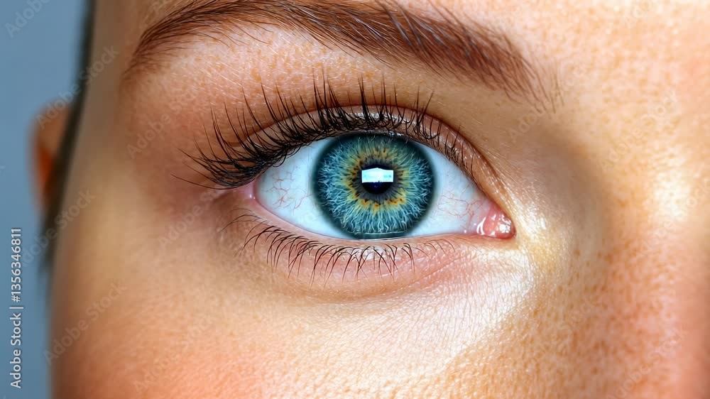 Stunning Close-Up of a Woman's Captivating Blue Eye