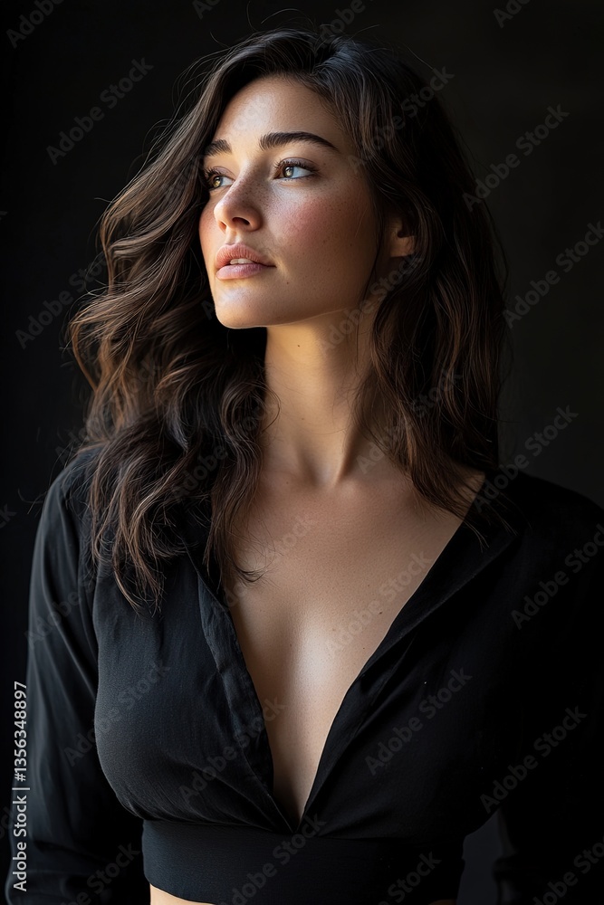 Portrait of a Radiant Woman with Flawless Makeup and a Captivating Smile Portrait of a Radiant Woman with Flawless Makeup and a Captivating Smile