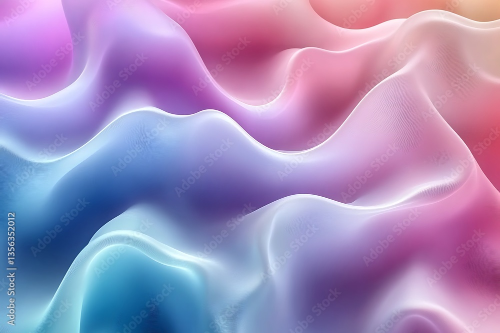 Wavy gradient background with smooth, flowing texture. Gentle curves in pink, blue, purple, creating soft and serene aesthetic Wavy gradient background with smooth, flowing texture. Gentle curves in pink, blue, purple, creating soft and serene aesthetic