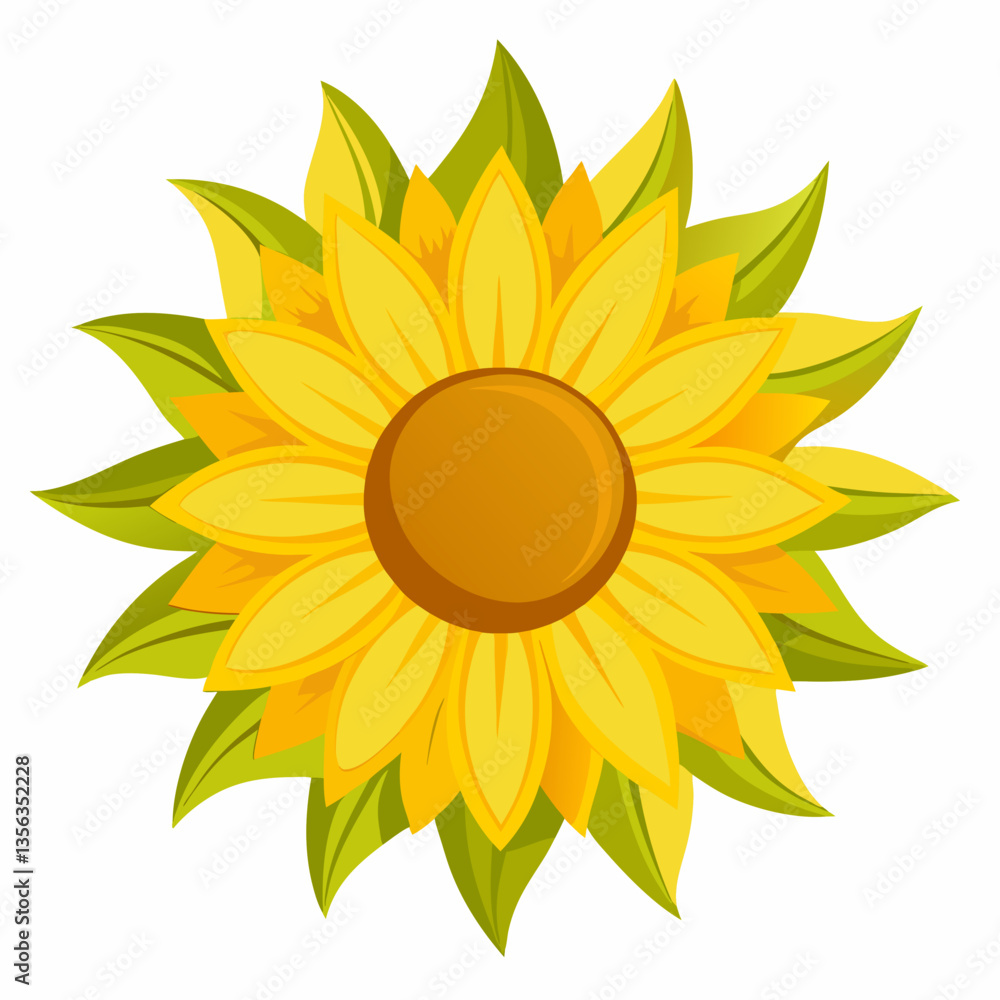 bright sunflower stalk with a wide golden bloom bright sunflower stalk with a wide golden bloom