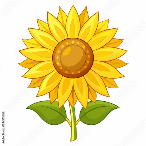 bright sunflower stalk with a wide golden bloom