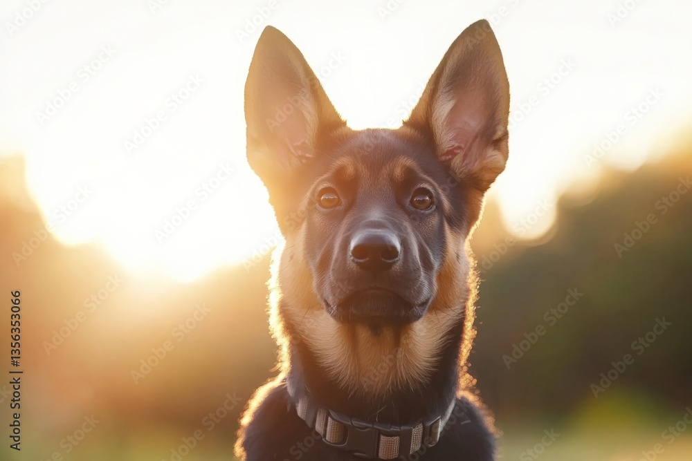 German shepherd puppy portrait outdoors German shepherd puppy portrait outdoors