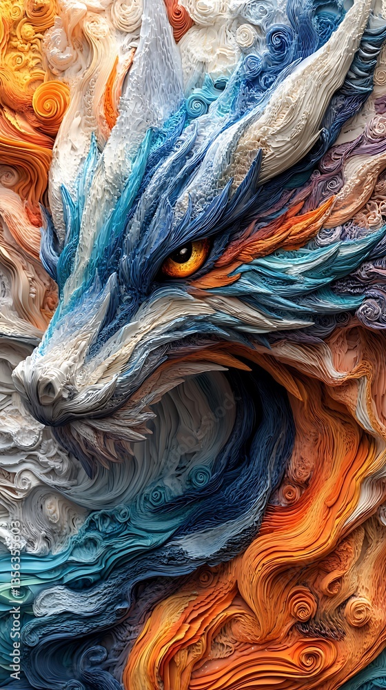 Mythical Dragon Fox for Detailed Sculpture. Mythical Dragon Fox for Detailed Sculpture.