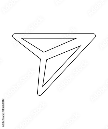 Send button icon with thin outline