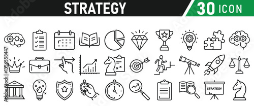 Strategy icons set