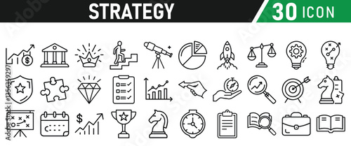 Strategy icons set