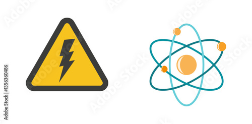 Set energy power flat icons