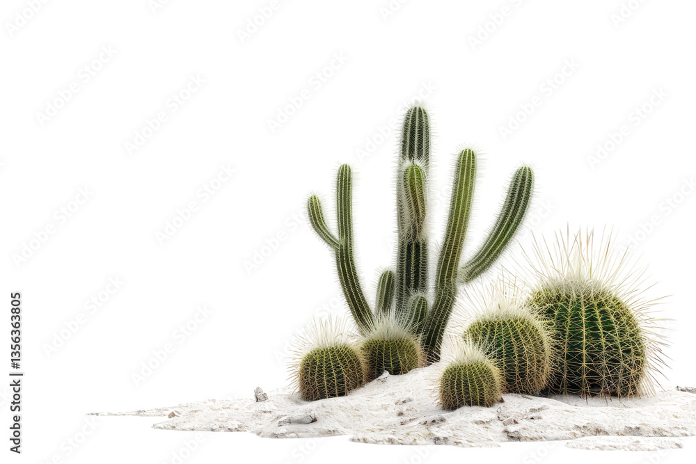 Hardy cactus plants thriving in the harsh desert environment. Hardy cactus plants thriving in the harsh desert environment.