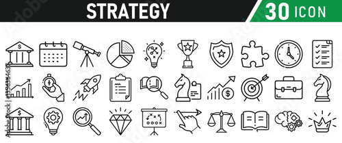 Strategy icons set