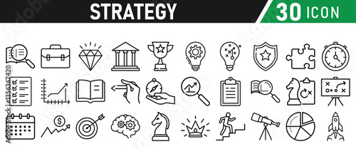 Strategy icons set