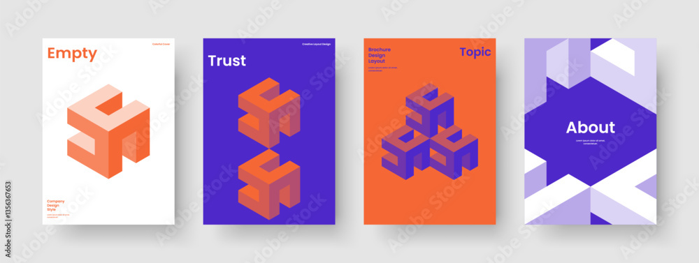 Obraz premium Geometric Report Layout. Creative Business Presentation Template. Isolated Brochure Design. Poster. Book Cover. Background. Flyer. Banner. Brand Identity. Newsletter. Leaflet. Pamphlet. Handbill