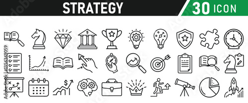 Strategy icons set