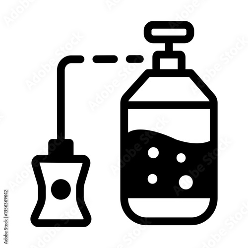 A line style icon of a liquid nitrogen container 
