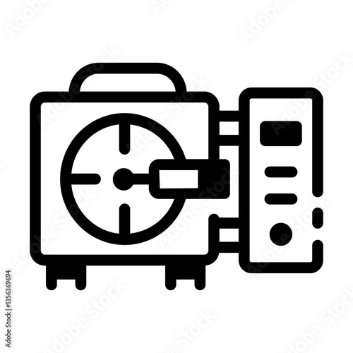 A line style icon of a laboratory autoclave machine 
