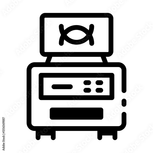 Laboratory pcr machine icon in linear style 
