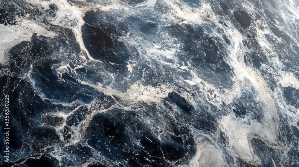 Fototapeta premium Waves and ripples create stunning patterns on the ocean surface during midday light in a coastal environment