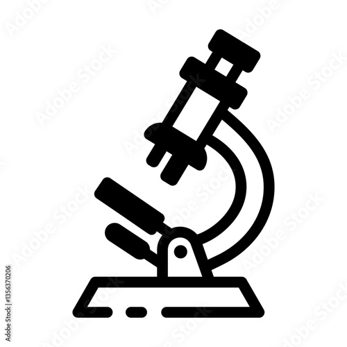 A linear style icon of a laboratory microscope 
