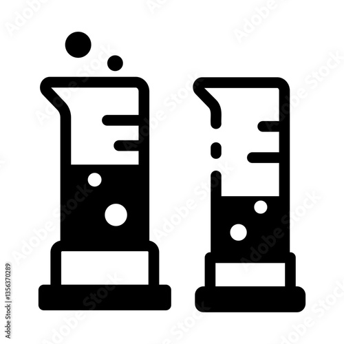 A line style icon of lab graduated cylinders 
