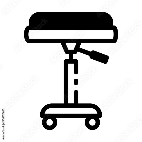 A linear style icon of a laboratory stool 

