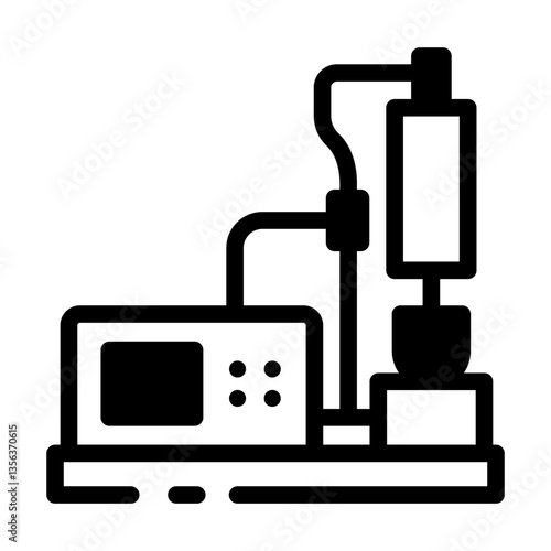 Laboratory automatic absorption machine icon in linear style 
