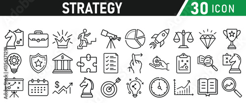 Strategy icons set