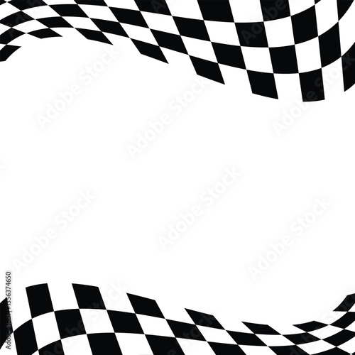 Race flag background checkered flag Black and white vector illustration