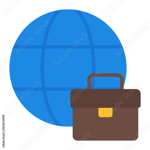 Business Global Icon. Flat Icon