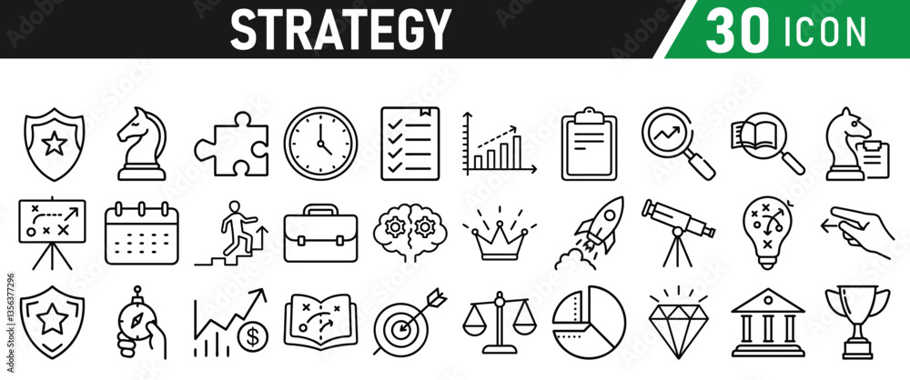 Fototapeta premium Strategy icons set