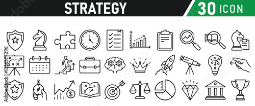 Strategy icons set