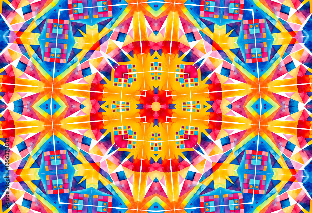 Bright kaleidoscopic background with abstract colorful pattern Bright kaleidoscopic background with abstract colorful pattern