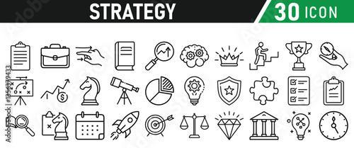 Strategy icons set