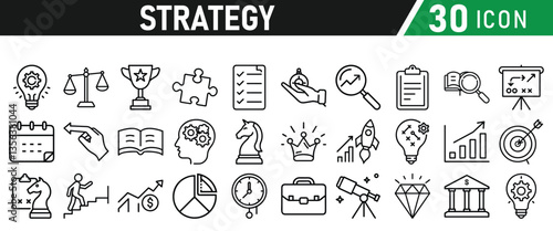 Strategy icons set