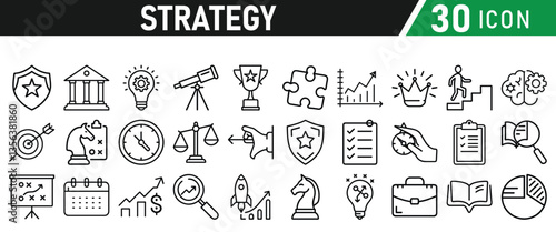 Strategy icons set