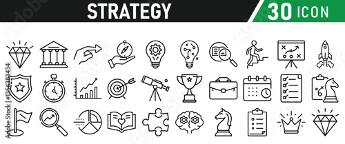 Strategy icons set