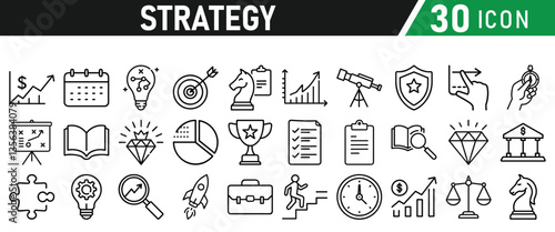 Strategy icons set