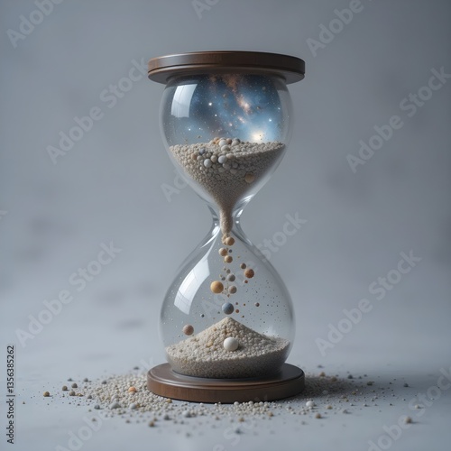 Hourglass Containing a Cosmic Nebula – Time and Space Interwoven