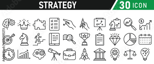 Strategy icons set