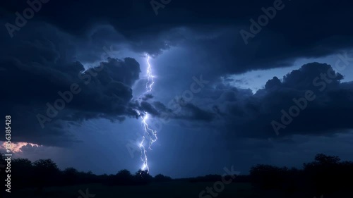 Wallpaper Mural lightning in a stormy sky in slow motion. Lightning strikes on a dark clouds background. Generative Ai Torontodigital.ca