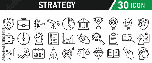 Strategy icons set