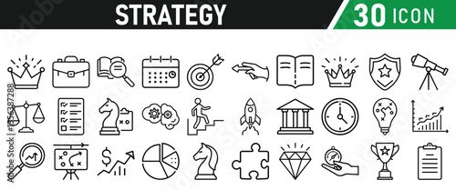 Strategy icons set