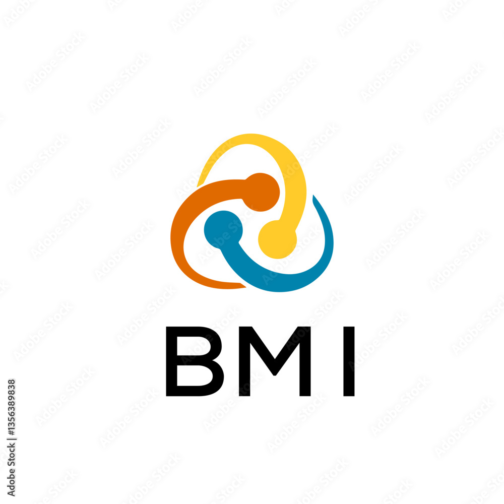 Obraz premium BMI creative minimalist letter logo.