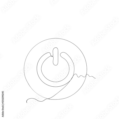 Power icon vector. Power Switch sign and symbol. Electric power continuous line drawing