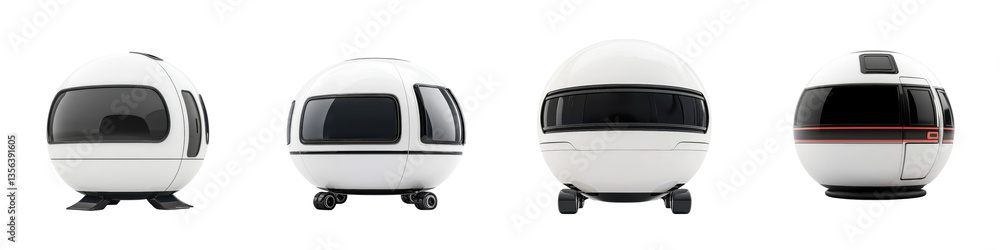 Fototapeta premium A sleek compact and technologically advanced transportation capsule designed for efficient sustainable and personalized urban commuting
